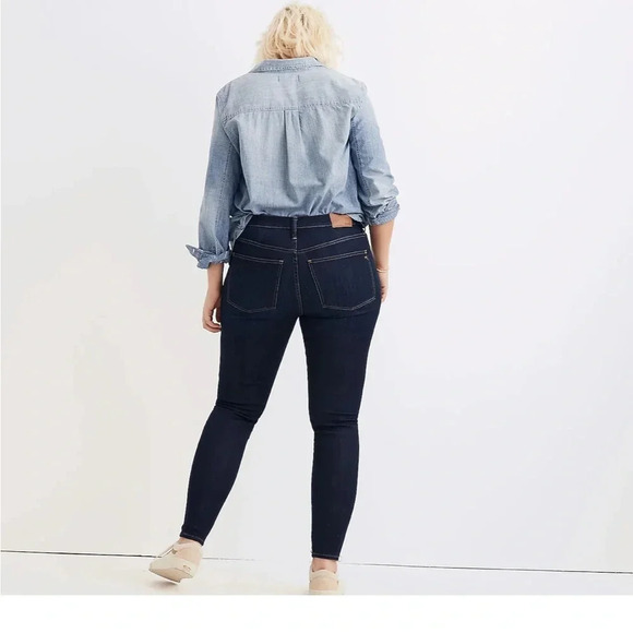 Madewell 9” Mid-rise skinny‎ jeans dark wash 26 - Picture 2 of 11